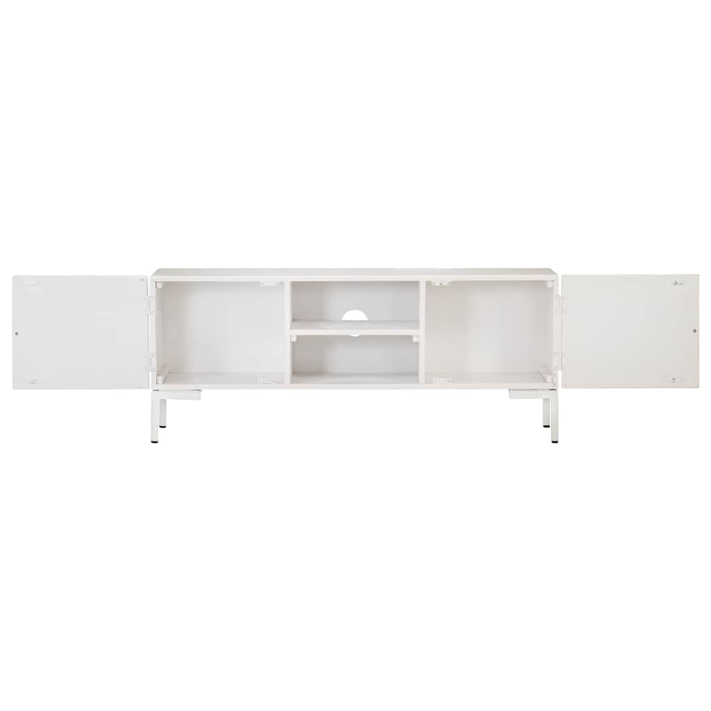 323580 vidaXL TV Cabinet White 115x30x46 cm Solid Mango Wood