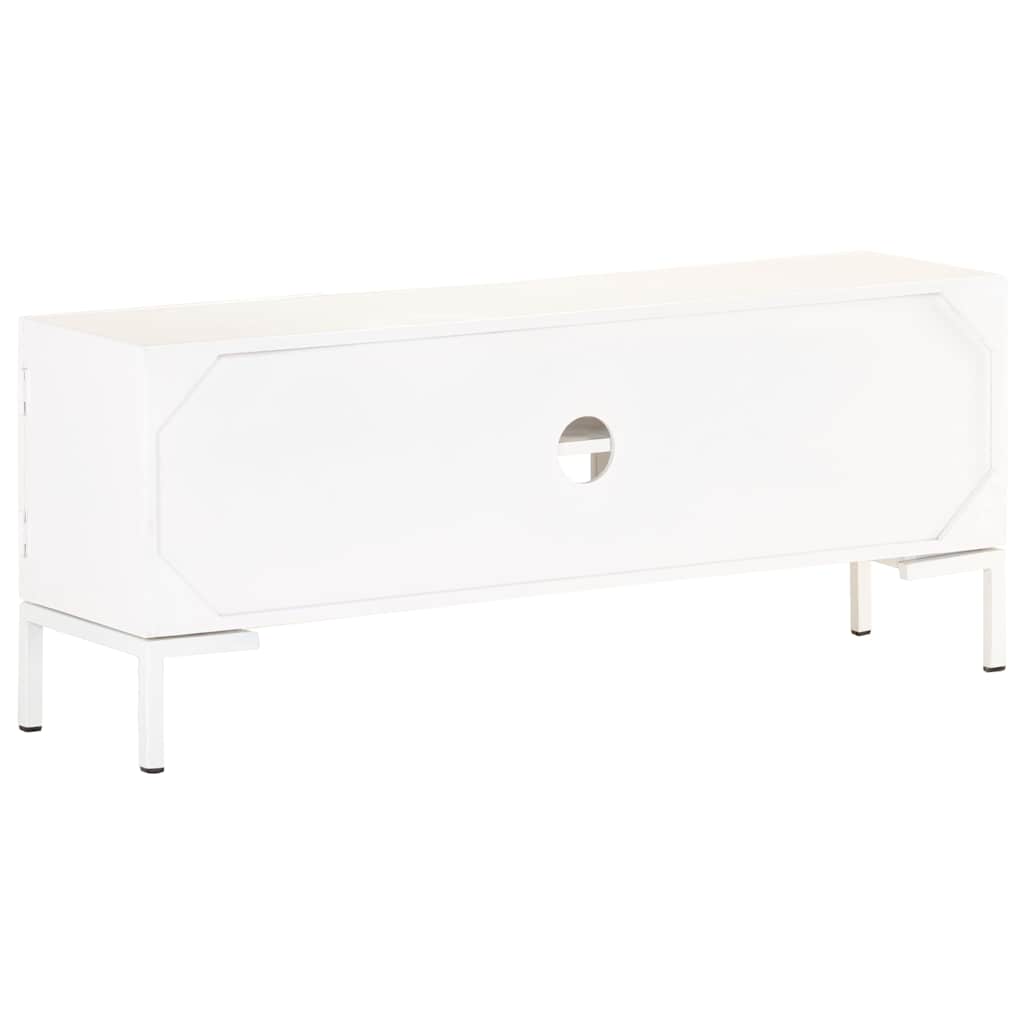 323580 vidaXL TV Cabinet White 115x30x46 cm Solid Mango Wood