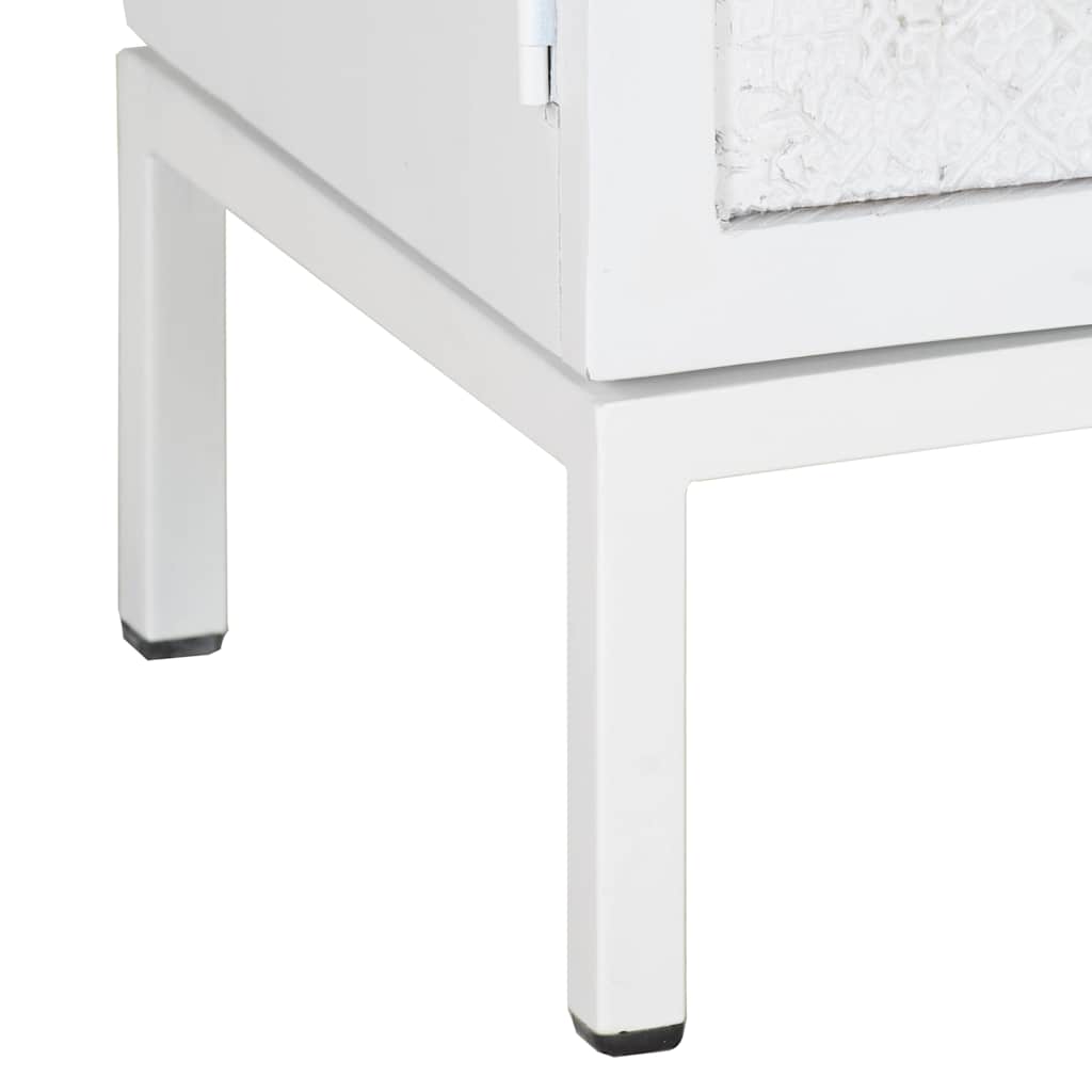 323580 vidaXL TV Cabinet White 115x30x46 cm Solid Mango Wood
