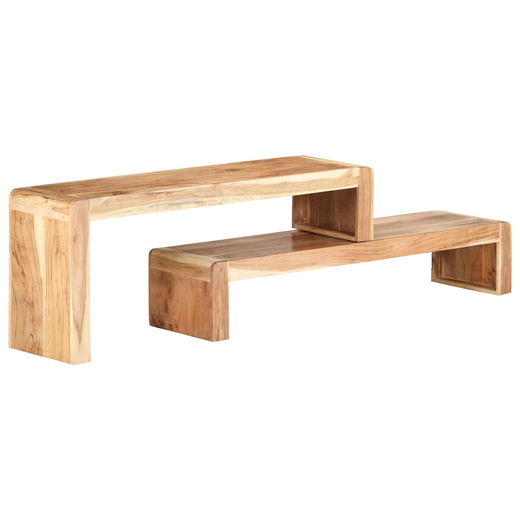 323589 vidaXL 2 Piece TV Cabinet Solid Acacia Wood