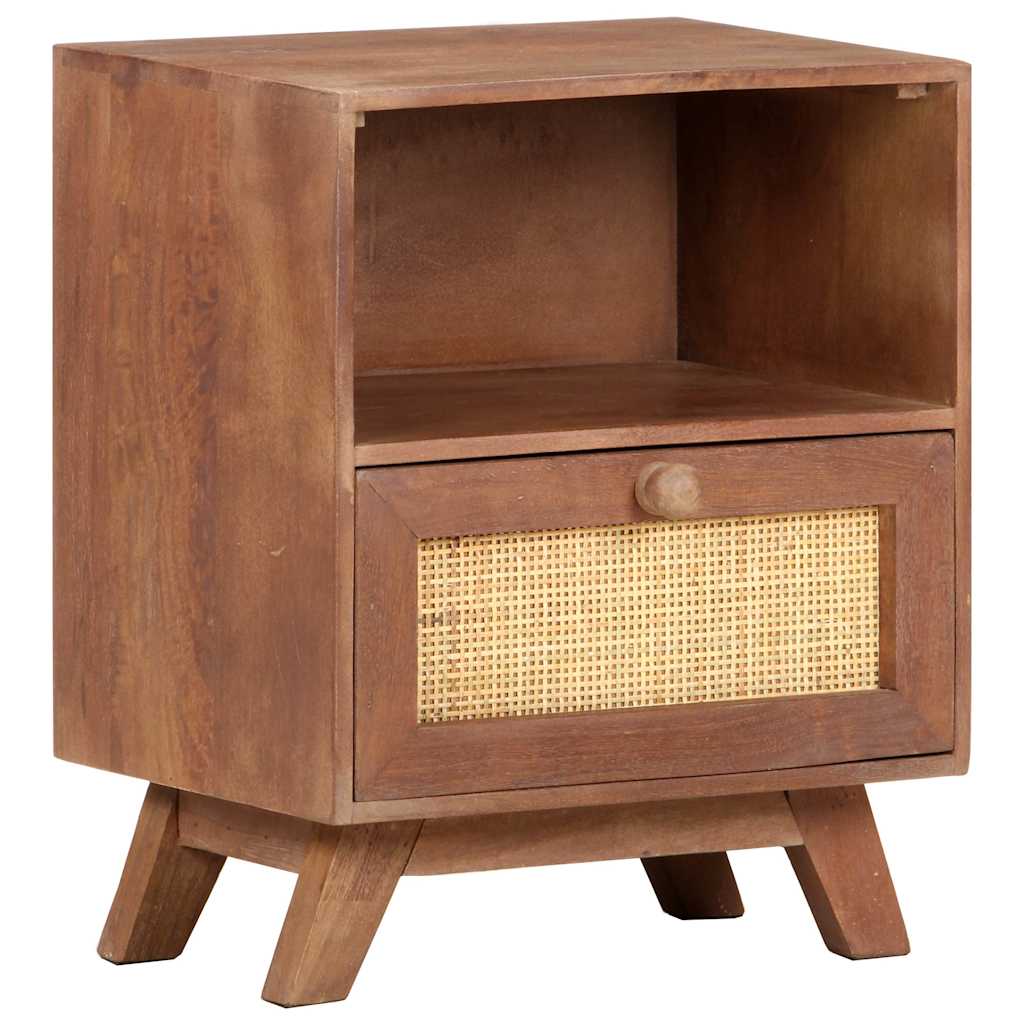 323597 vidaXL Bedside Cabinet 40x30x50 cm Solid Mango Wood