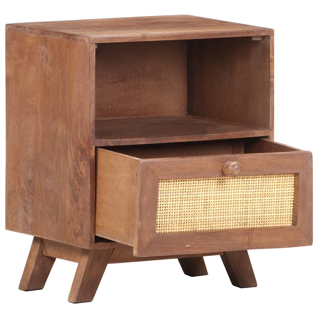 323597 vidaXL Bedside Cabinet 40x30x50 cm Solid Mango Wood