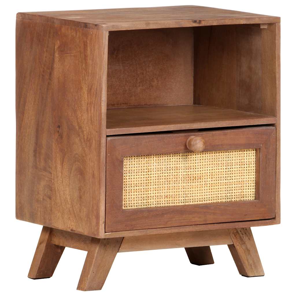 323597 vidaXL Bedside Cabinet 40x30x50 cm Solid Mango Wood