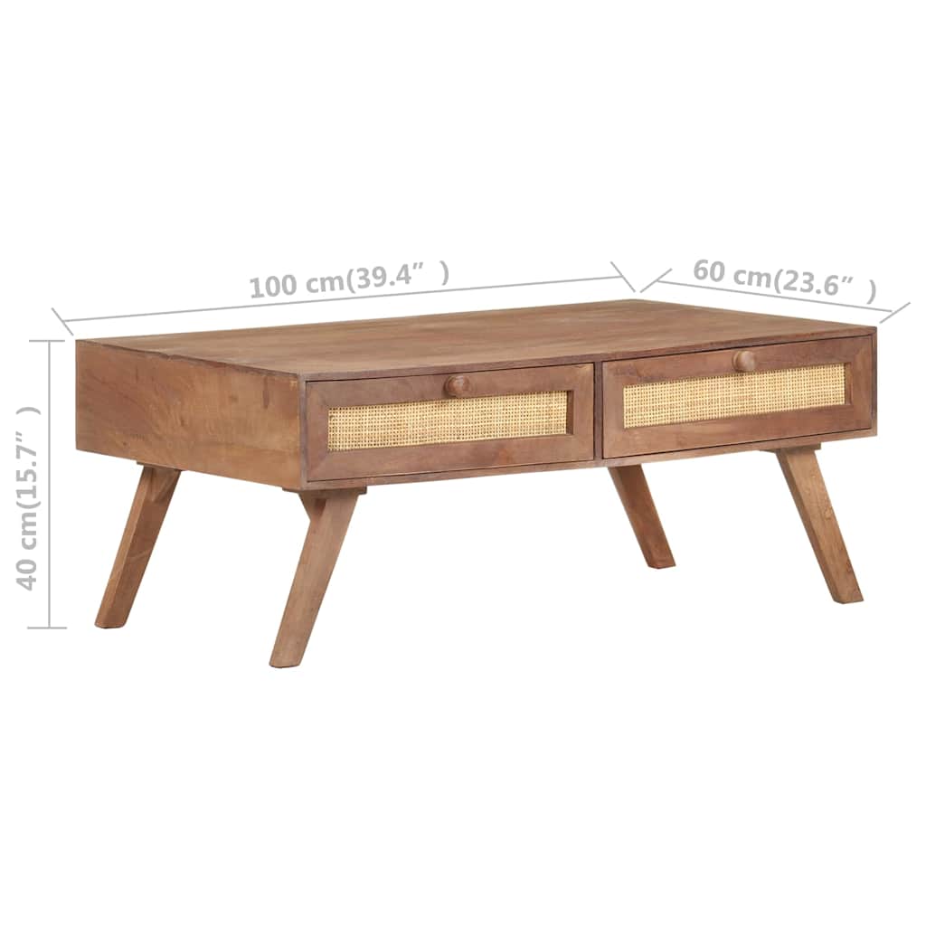323599 vidaXL Coffee Table 100x60x40 cm Solid Mango Wood