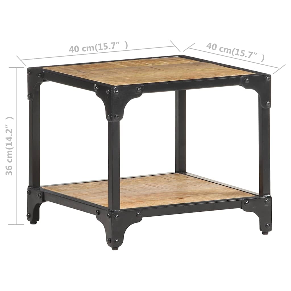 Coffee Table 40x40x36 cm Solid Rough Mango Wood
