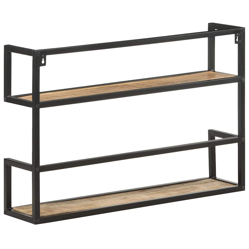 Wall Shelf 80x20x60 cm Rough Mango Wood