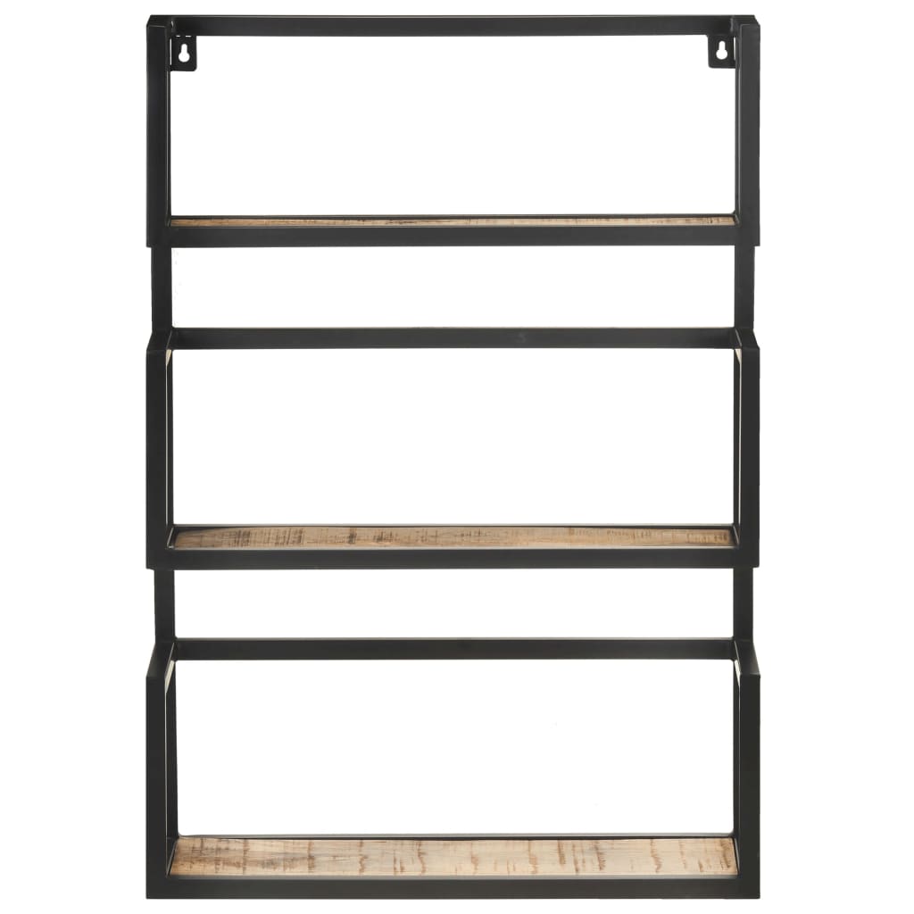 Wall Shelf 60x20x85 cm Rough Mango Wood
