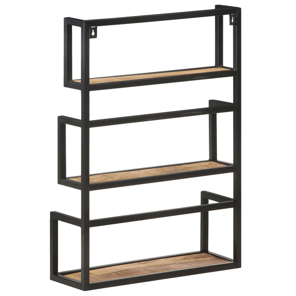 Wall Shelf 60x20x85 cm Rough Mango Wood