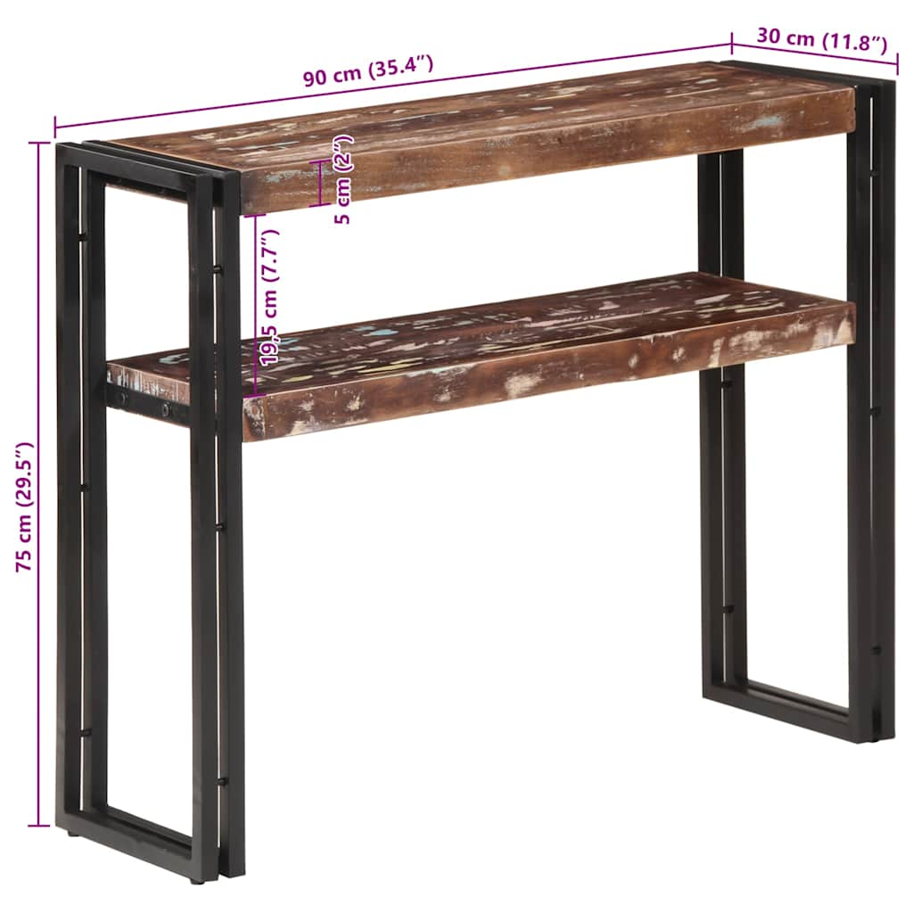 321098 vidaXL Console Table 90x30x75 cm Solid Reclaimed Wood