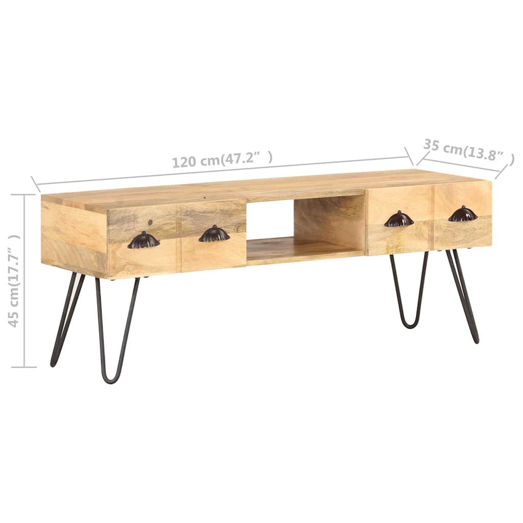 321790 vidaXL TV Cabinet 120x35x45 cm Solid Mango Wood
