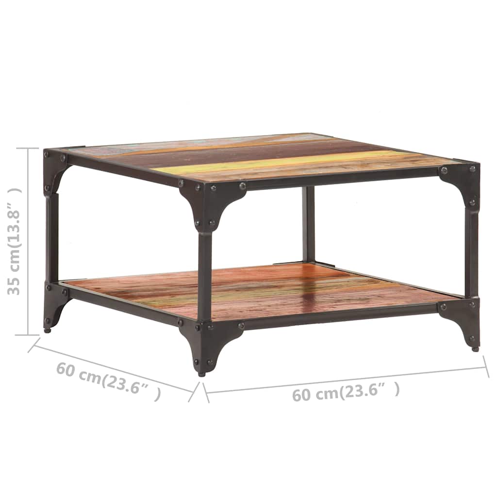 321795 vidaXL Coffee Table 60x60x35 cm Solid Reclaimed Wood