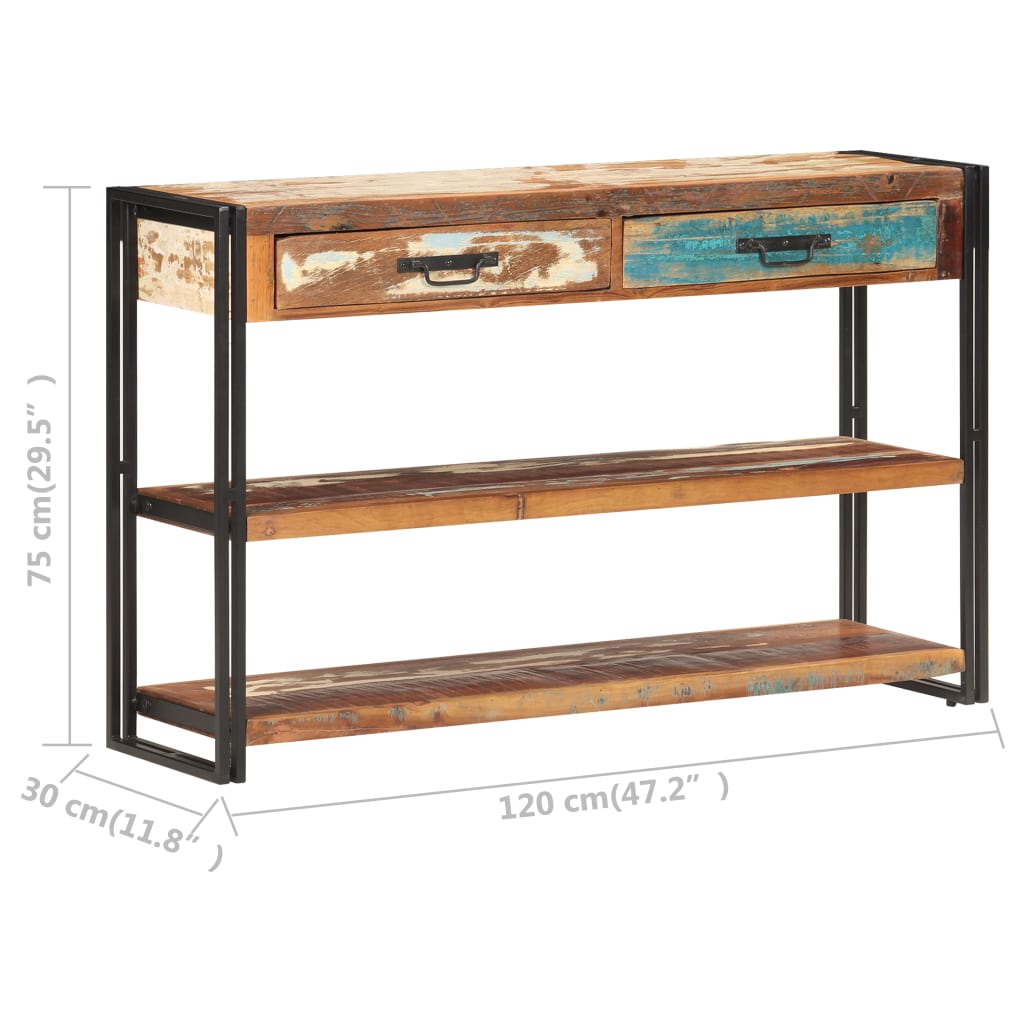 Sideboard 120x30x75 cm Solid Reclaimed Wood