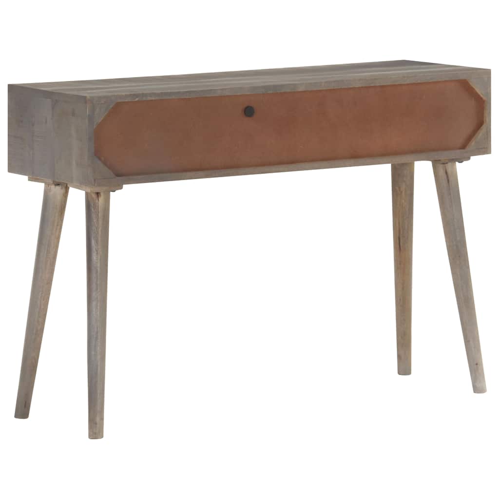 321807 vidaXL Console Table Grey 110x35x75 cm Solid Rough Mango Wood