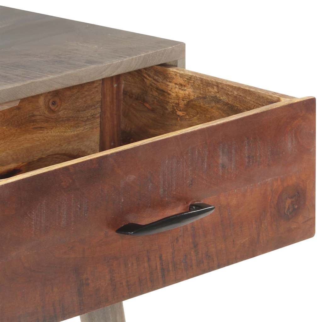 321807 vidaXL Console Table Grey 110x35x75 cm Solid Rough Mango Wood