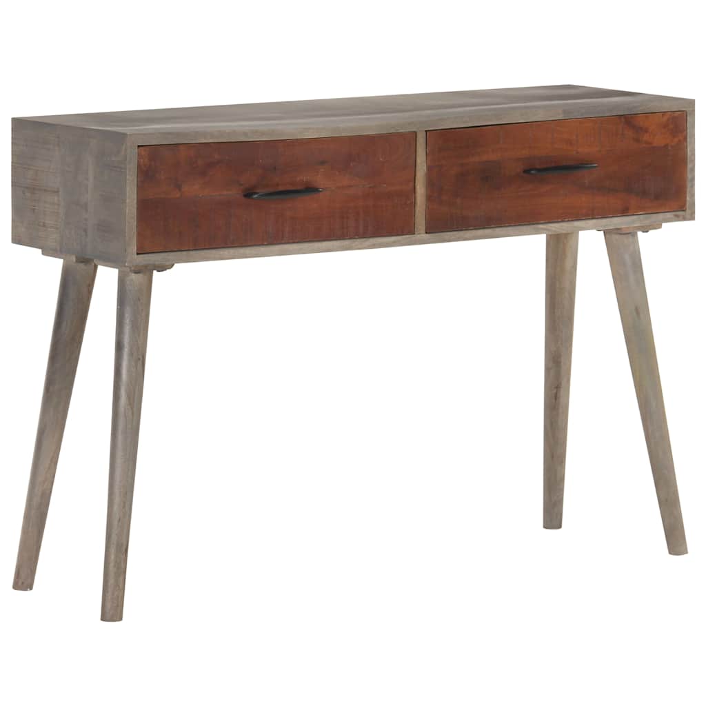 321807 vidaXL Console Table Grey 110x35x75 cm Solid Rough Mango Wood