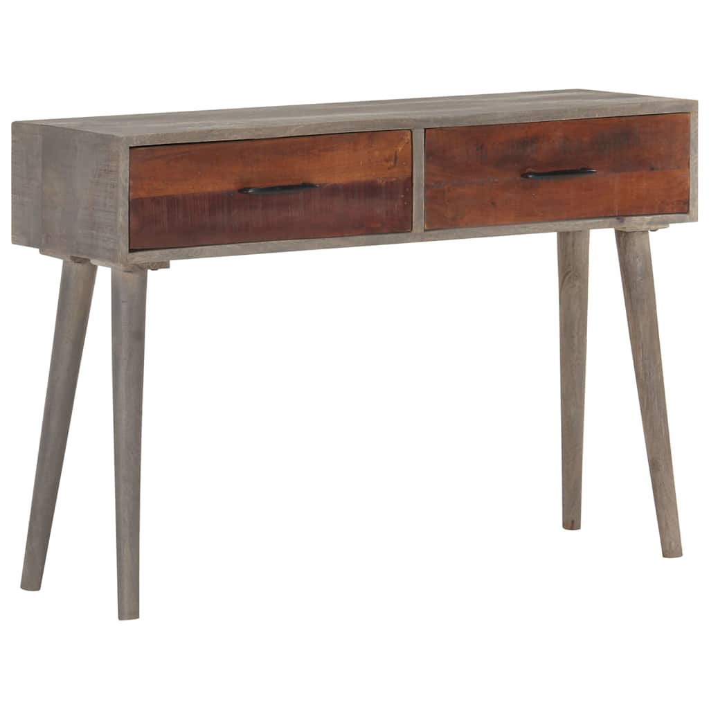 321807 vidaXL Console Table Grey 110x35x75 cm Solid Rough Mango Wood