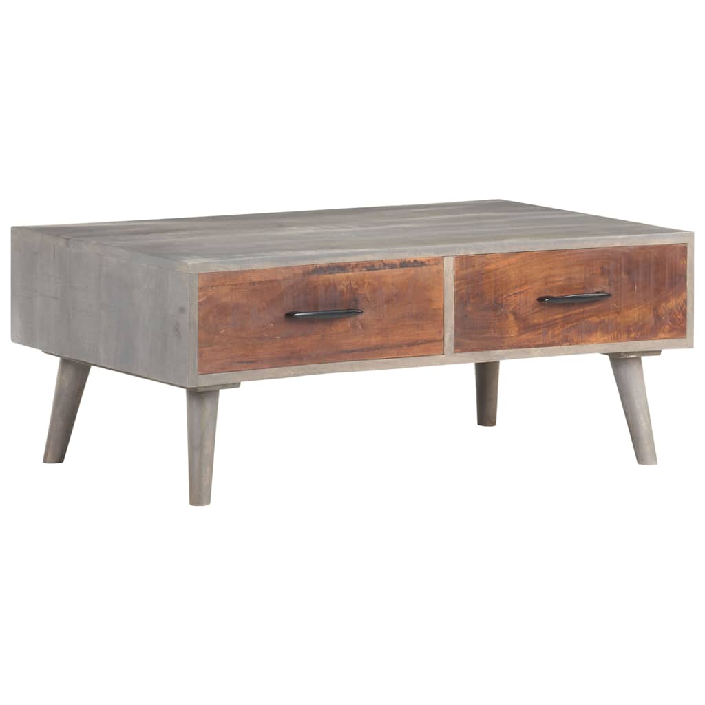 321808 vidaXL Coffee Table Grey 100x60x40 cm Solid Rough Mango Wood