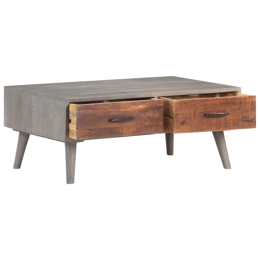 321808 vidaXL Coffee Table Grey 100x60x40 cm Solid Rough Mango Wood
