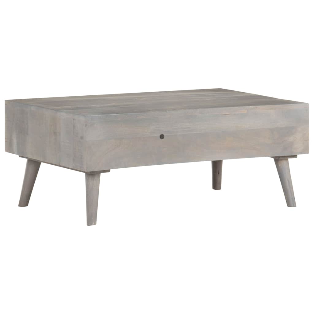 321808 vidaXL Coffee Table Grey 100x60x40 cm Solid Rough Mango Wood