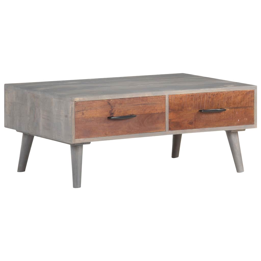 321808 vidaXL Coffee Table Grey 100x60x40 cm Solid Rough Mango Wood