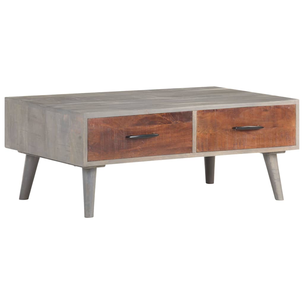 321808 vidaXL Coffee Table Grey 100x60x40 cm Solid Rough Mango Wood
