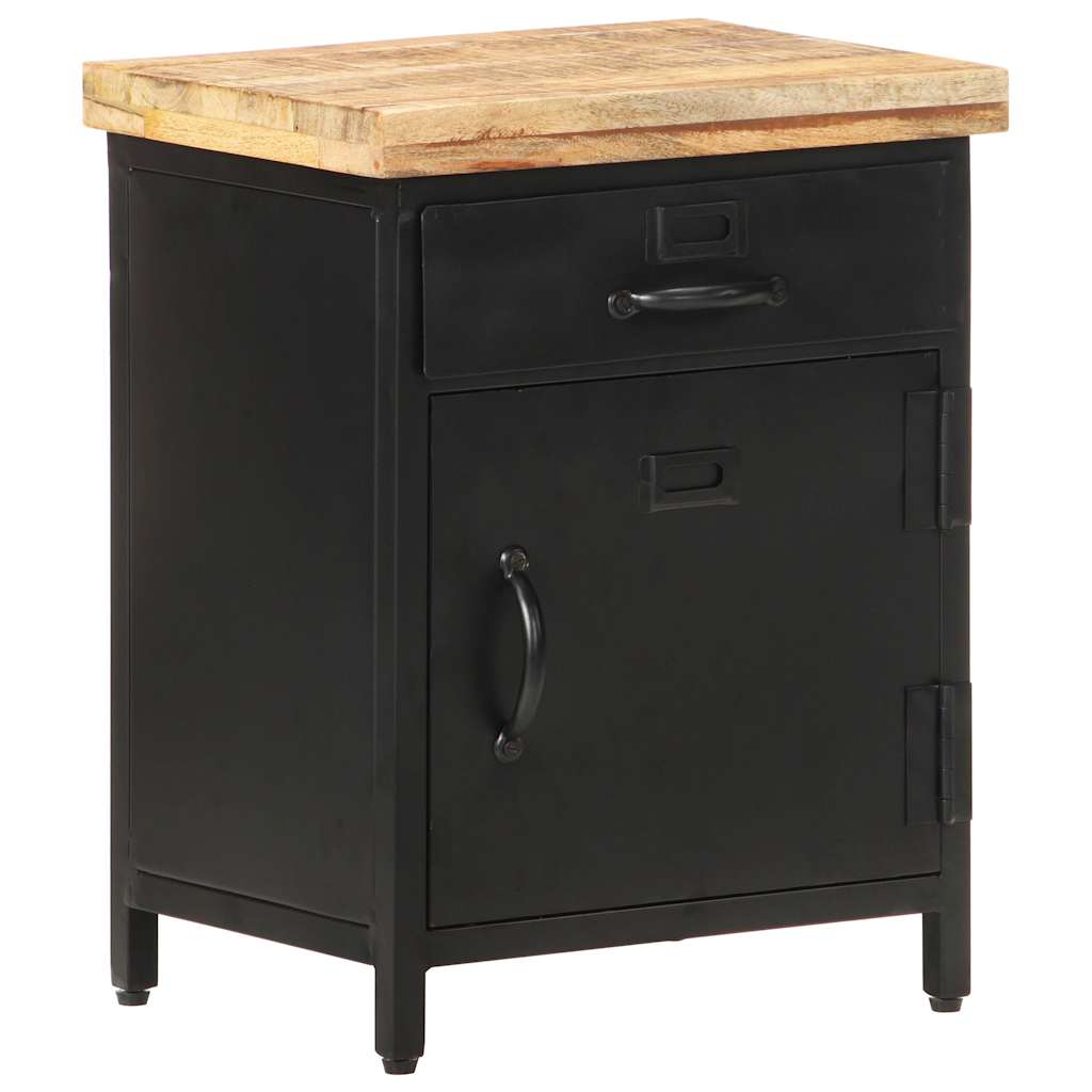 320664 vidaXL Bedside Cabinet 40x30x52 cm Rough Mango Wood