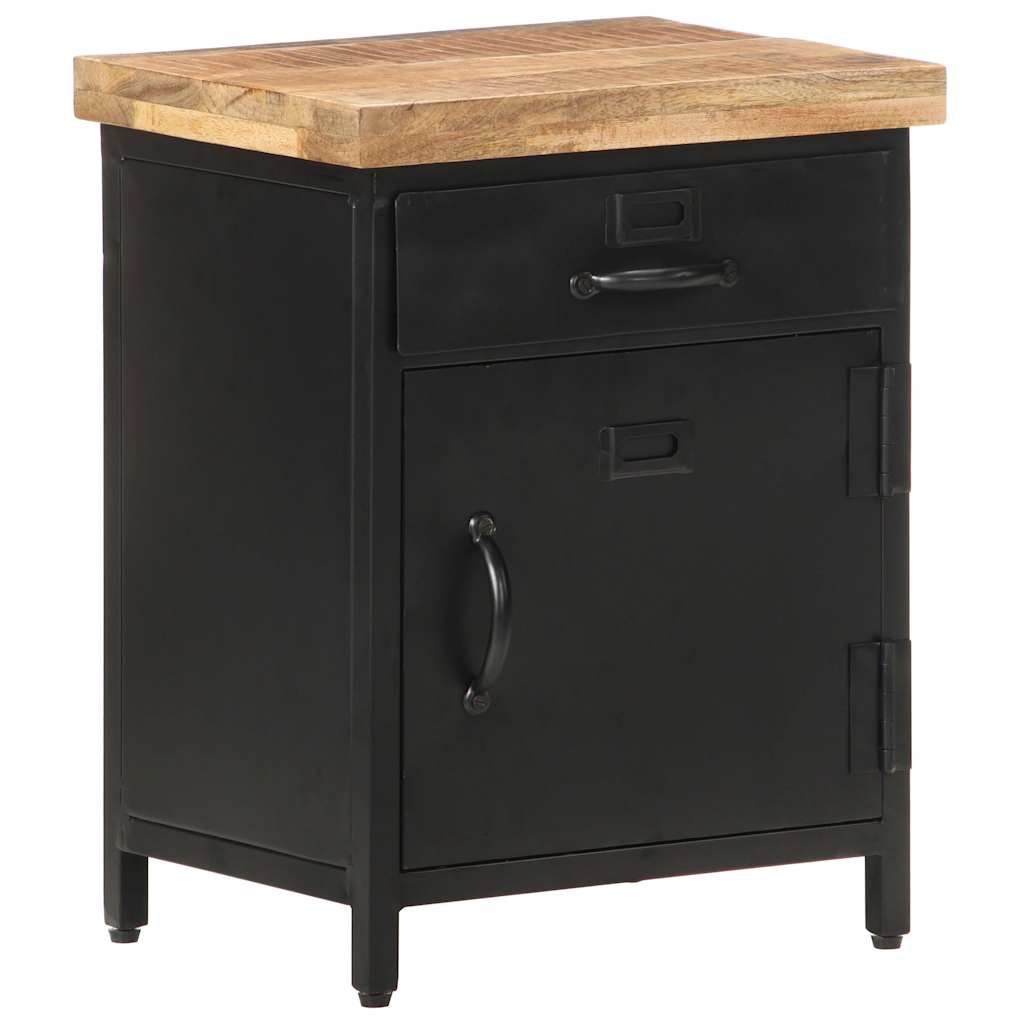 320664 vidaXL Bedside Cabinet 40x30x52 cm Rough Mango Wood