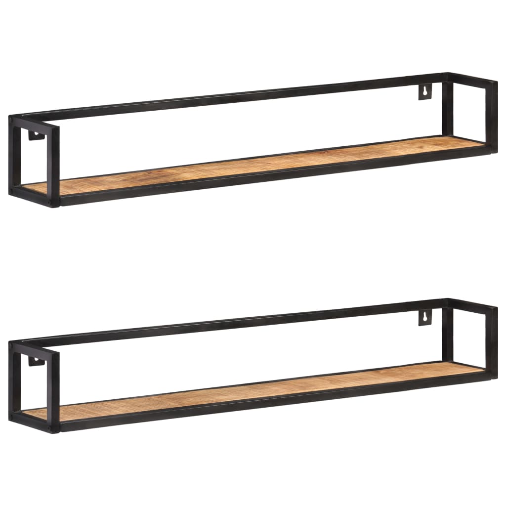 vidaXL Wall Shelves 2 pcs 120 cm Rough Mango Wood