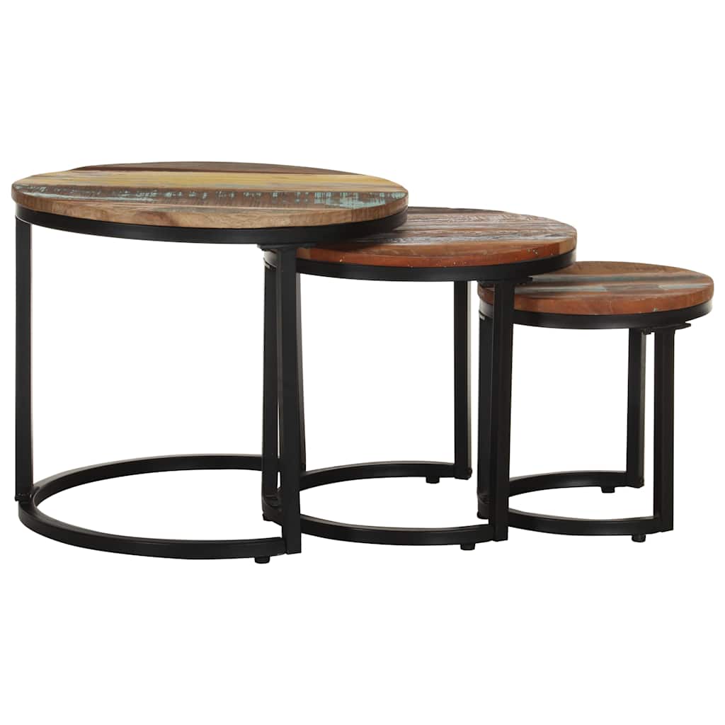 320688 vidaXL Side Tables 3 pcs Solid Reclaimed Wood