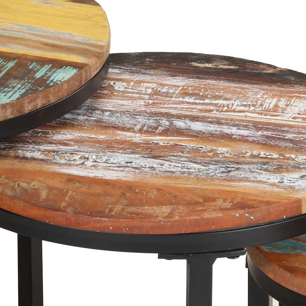 320688 vidaXL Side Tables 3 pcs Solid Reclaimed Wood