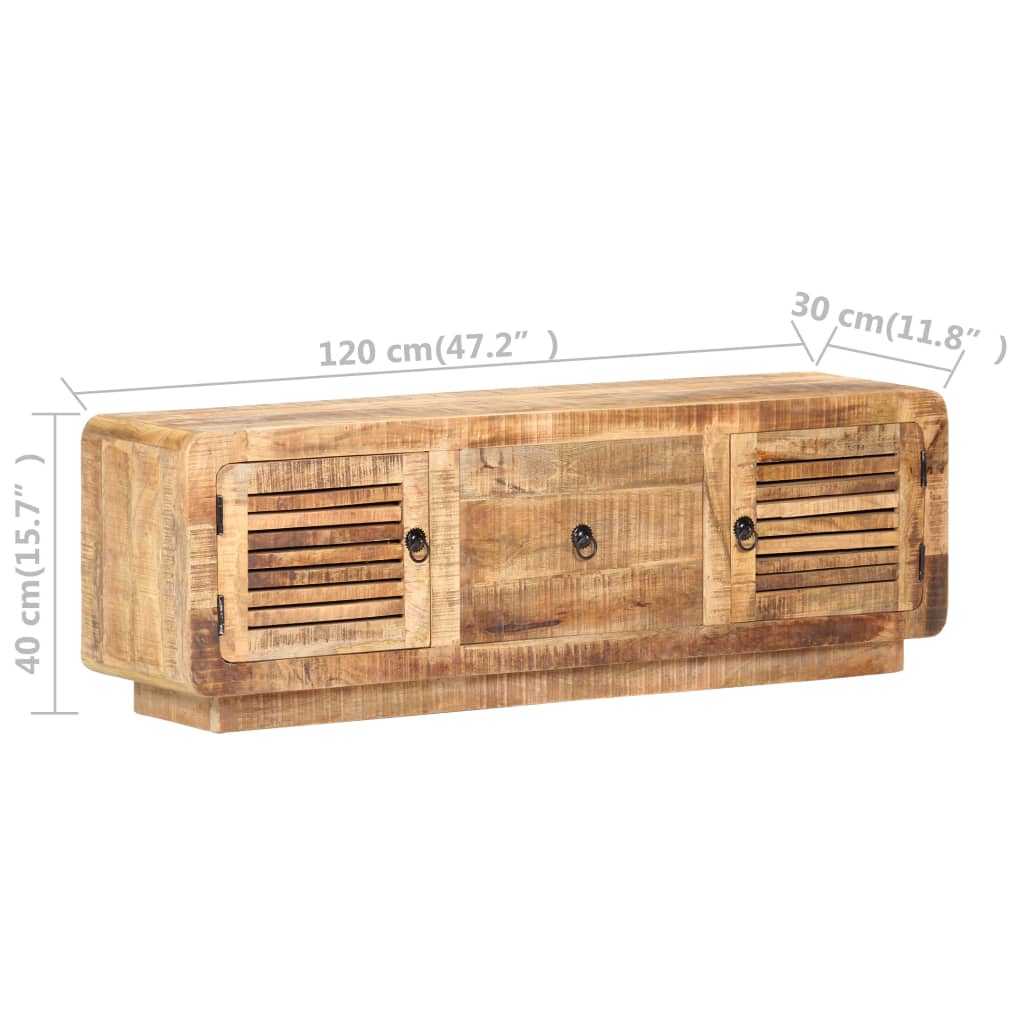 320460 vidaXL TV Cabinet 120x30x40 cm Rough Mango Wood