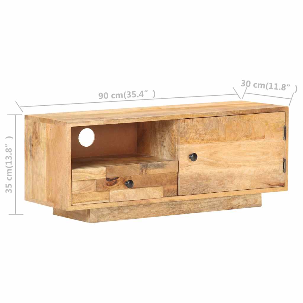 320466 vidaXL TV Cabinet 90x30x35 cm Solid Mango Wood