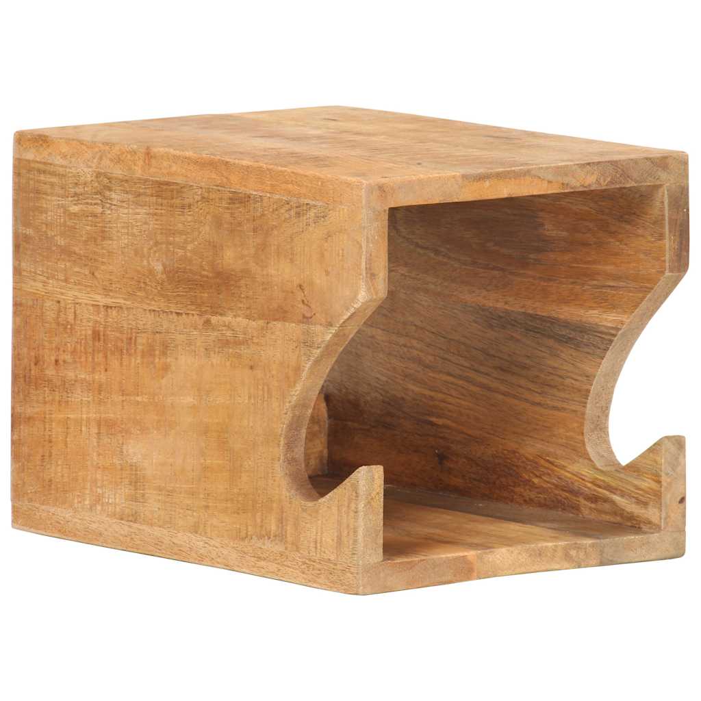320477 vidaXL Wall Mounted Bicycle Rack 35x25x25 cm Solid Rough Mango Wood