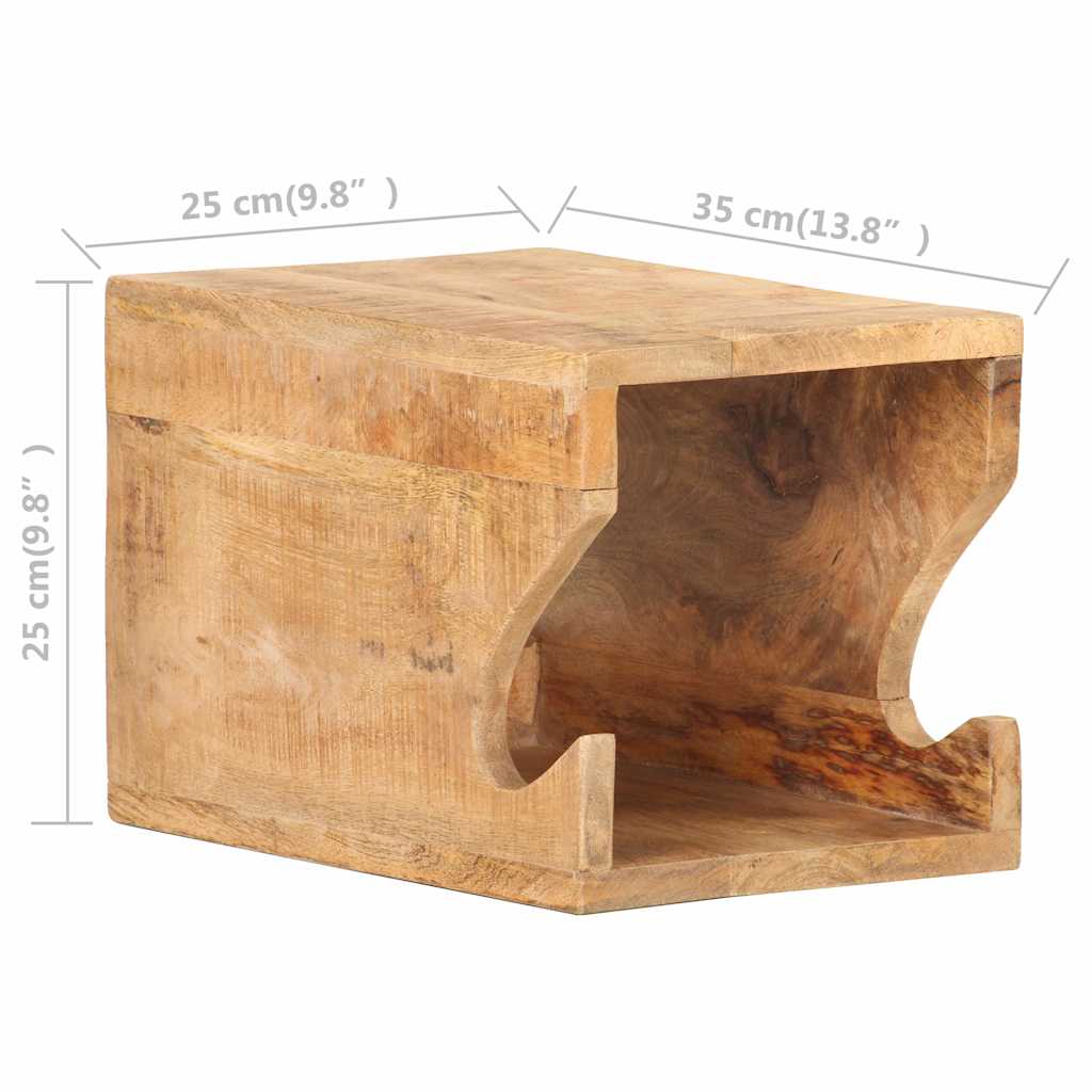 320477 vidaXL Wall Mounted Bicycle Rack 35x25x25 cm Solid Rough Mango Wood