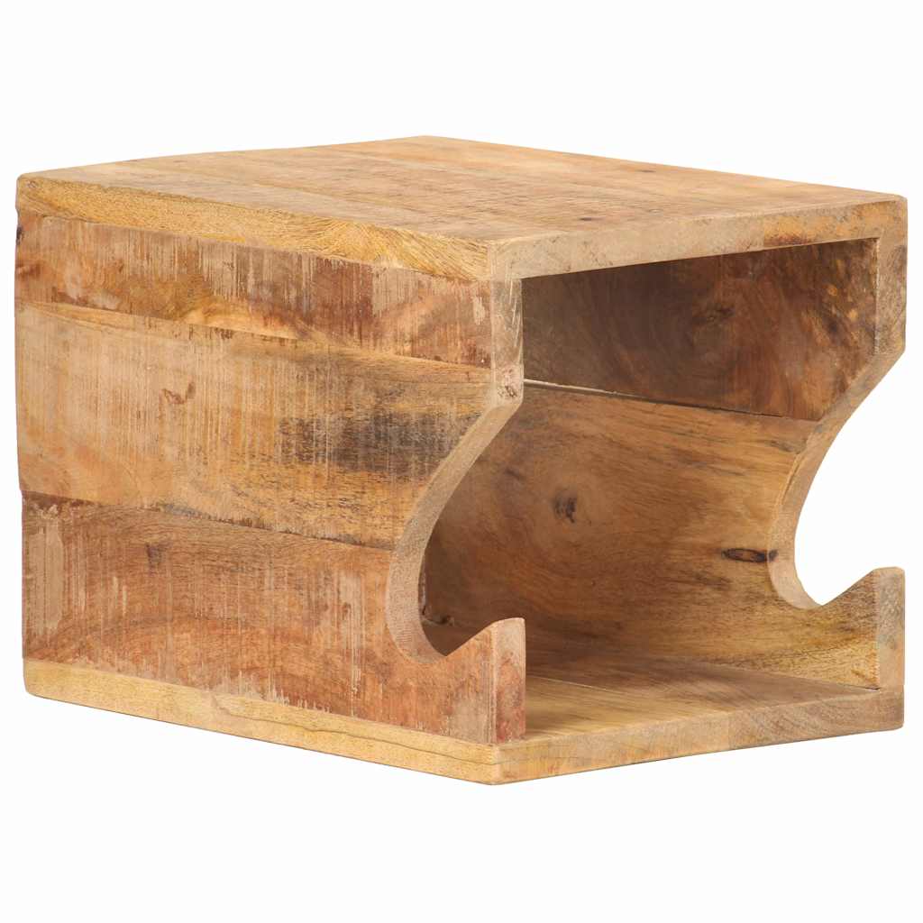 320477 vidaXL Wall Mounted Bicycle Rack 35x25x25 cm Solid Rough Mango Wood