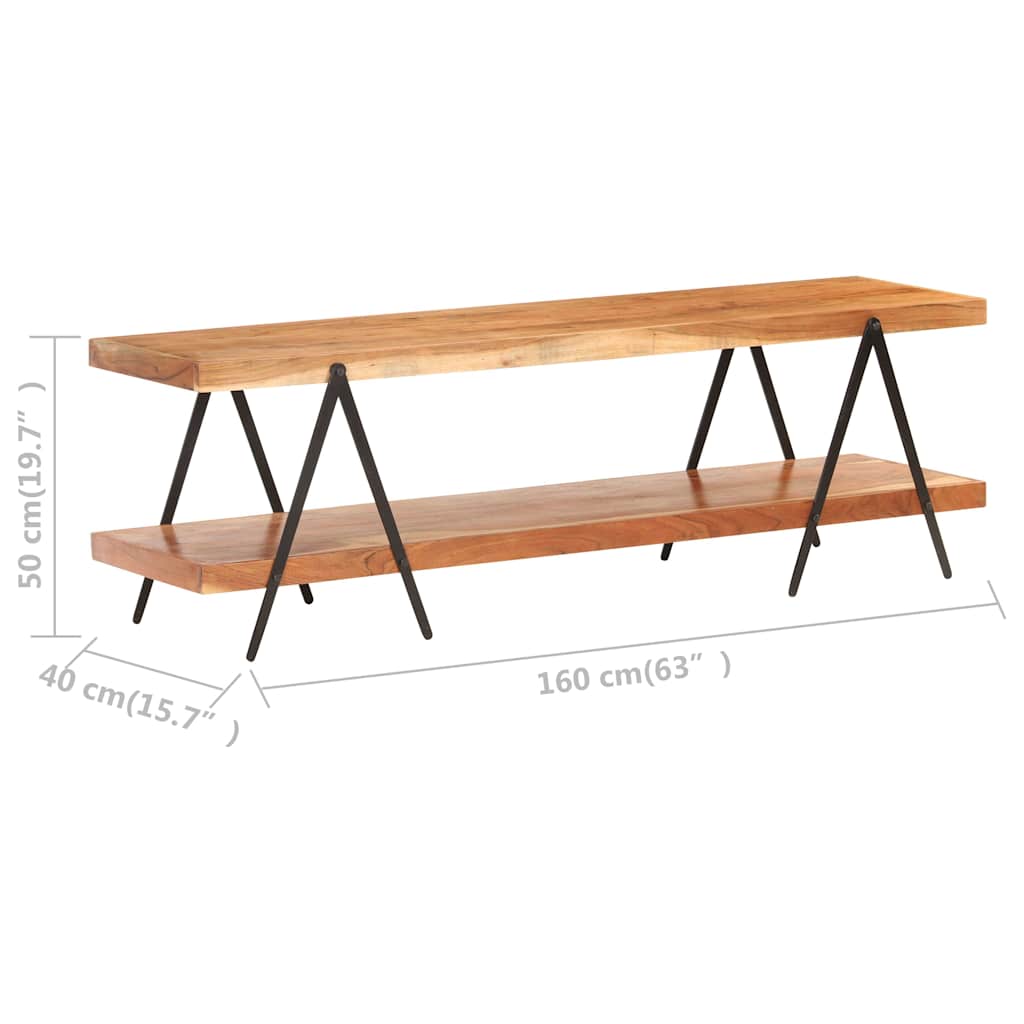 320500 vidaXL TV Cabinet 160x40x50 cm Solid Acacia Wood