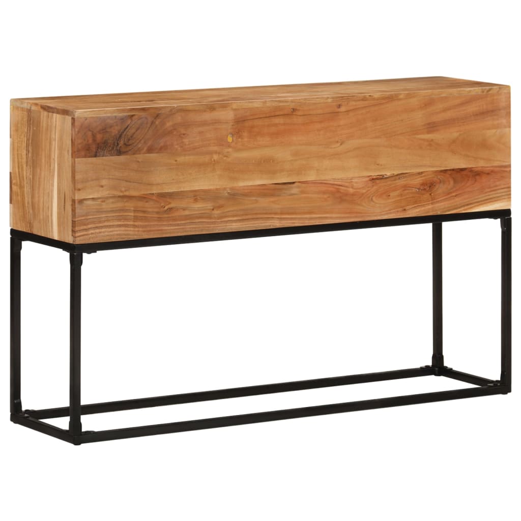 Console Table | Brown | Solid Acacia Wood, Powder-Coated Iron | 120 cm