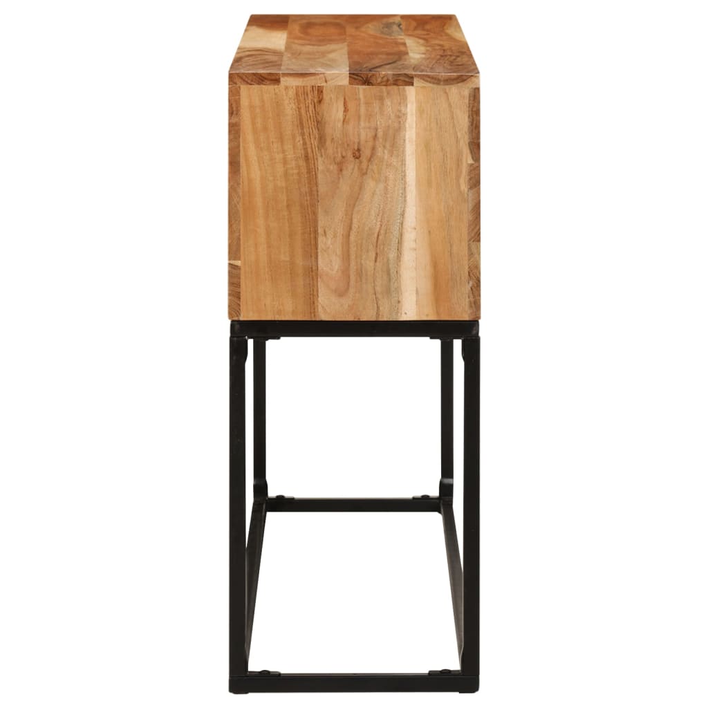 Console Table | Brown | Solid Acacia Wood, Powder-Coated Iron | 120 cm