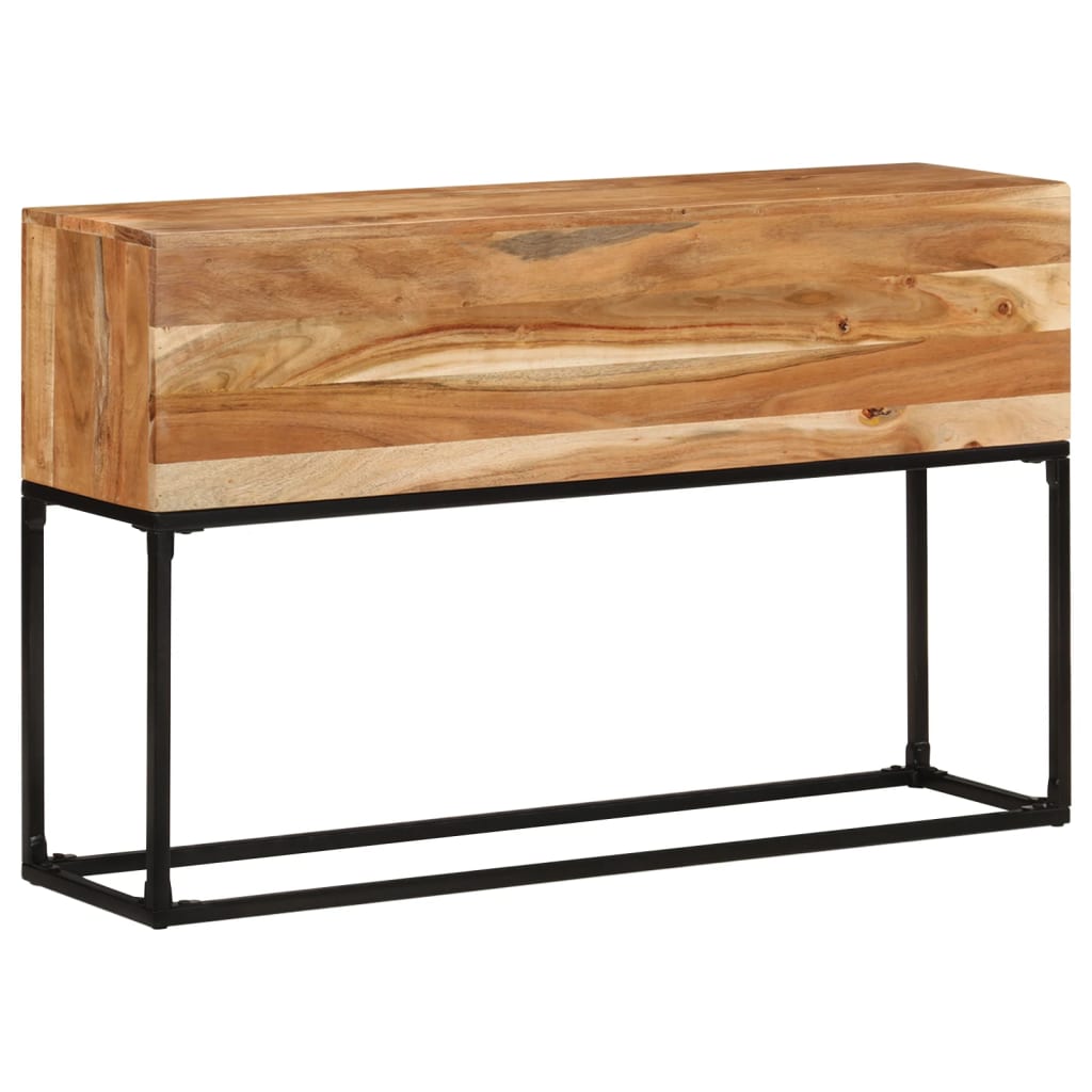 Console Table | Brown | Solid Acacia Wood, Powder-Coated Iron | 120 cm