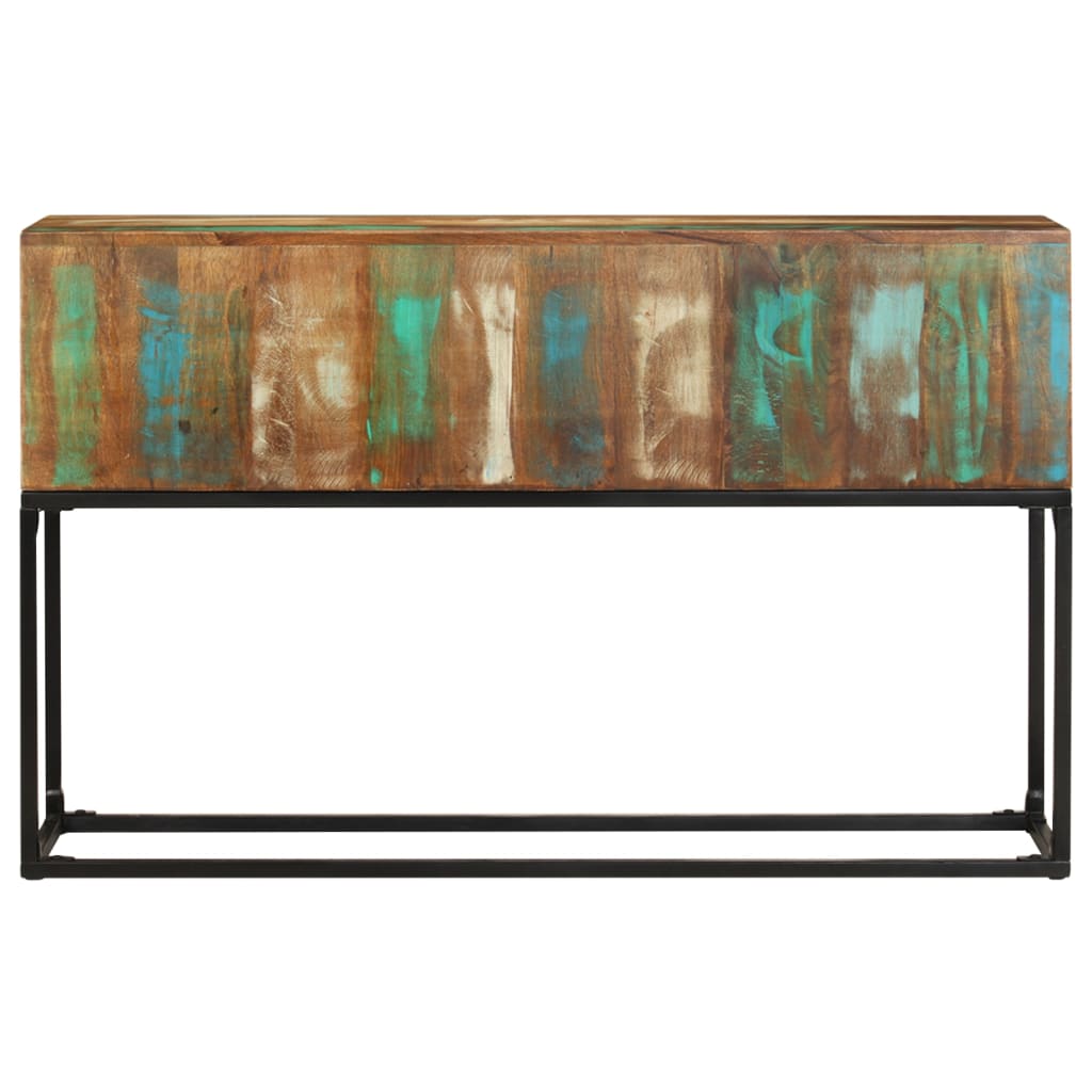 Console Table | Brown base with blue, green, cream hues