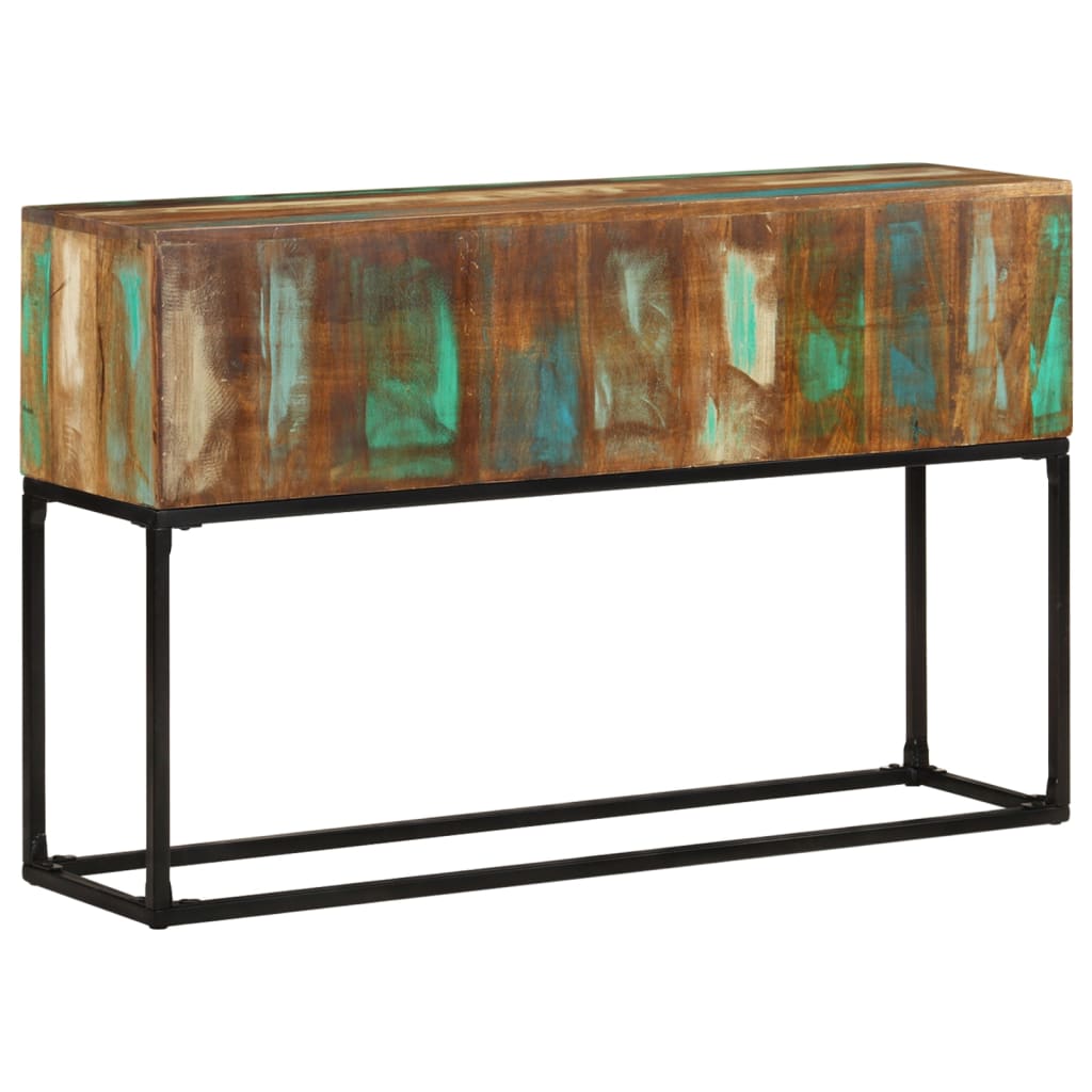 Console Table | Brown base with blue, green, cream hues