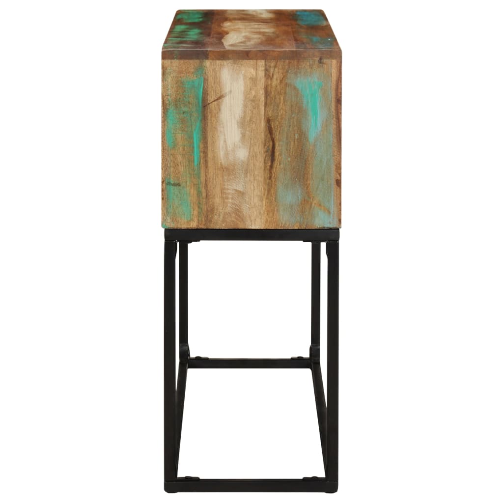 Console Table | Brown base with blue, green, cream hues