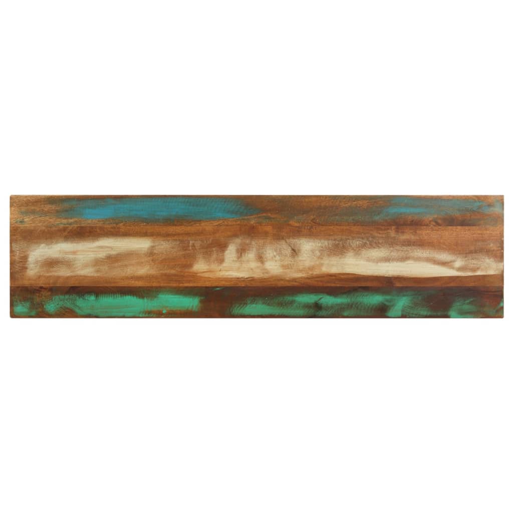 Console Table | Brown base with blue, green, cream hues