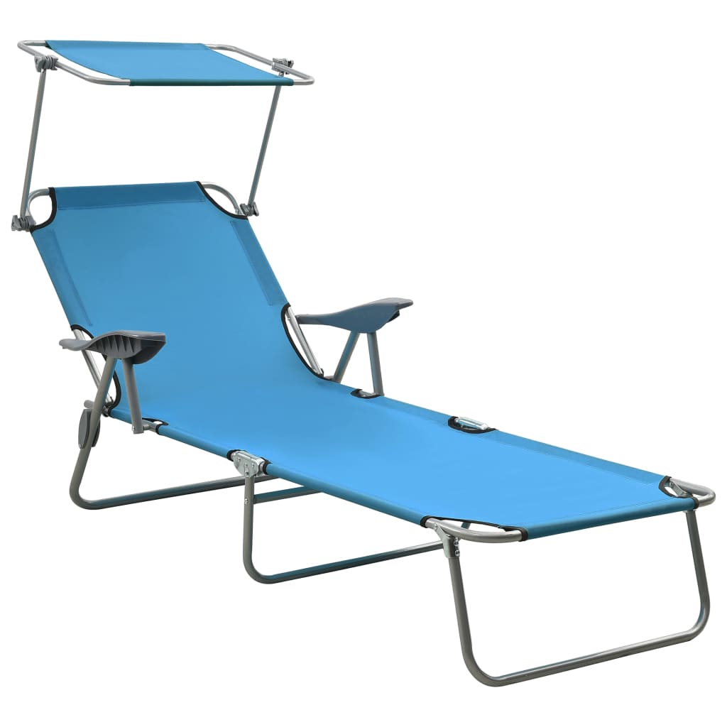 Outdoor Sunbed | Blue | Powder-coated steel, fabric | Standard | Foldable