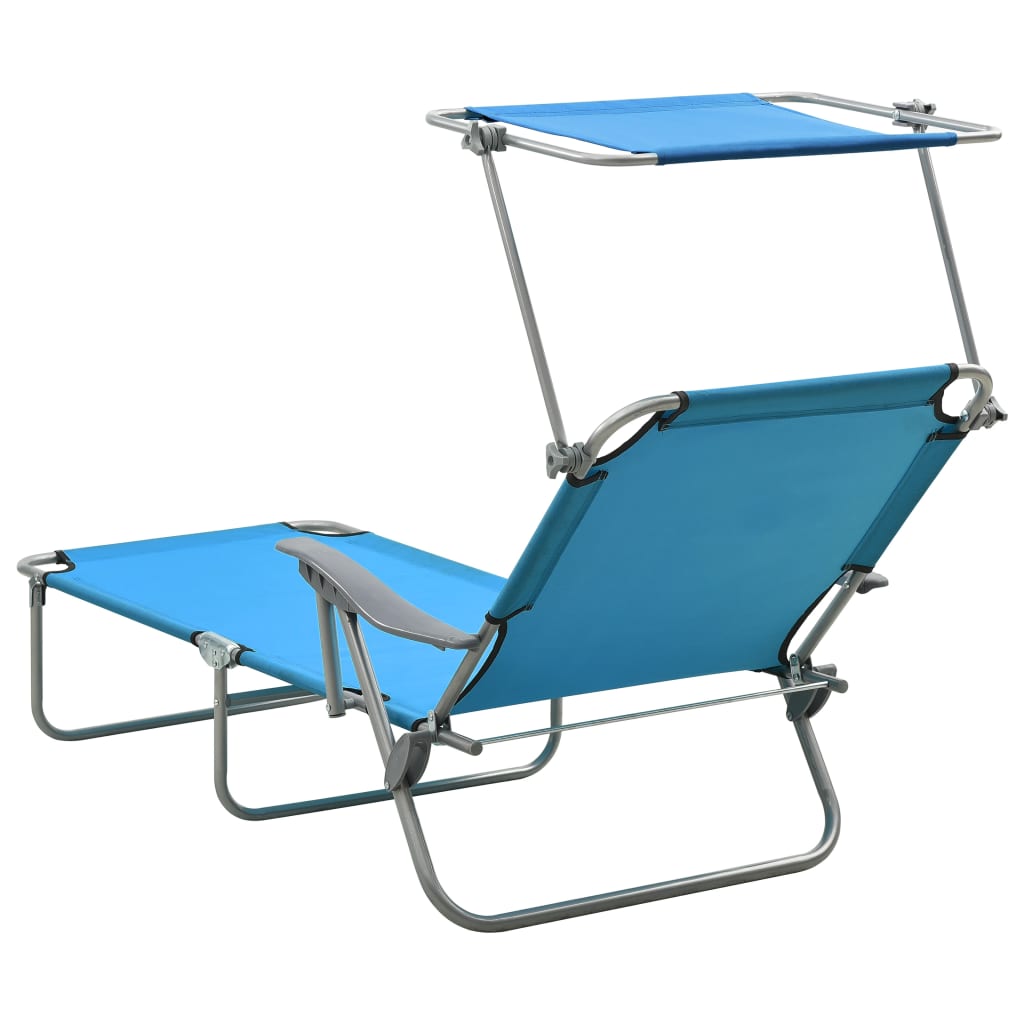 Outdoor Sunbed | Blue | Powder-coated steel, fabric | Standard | Foldable