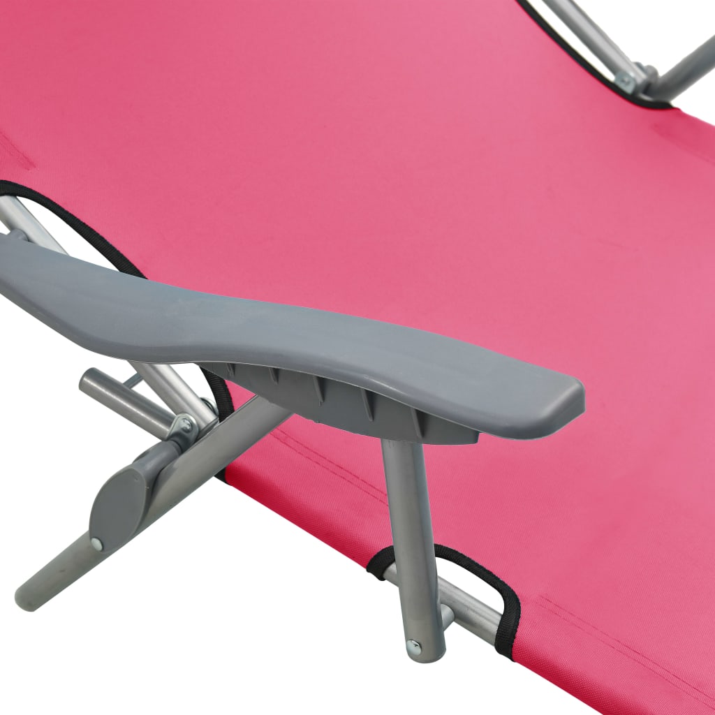 Outdoor Sunbed | Pink | Powder-coated steel and fabric | Large