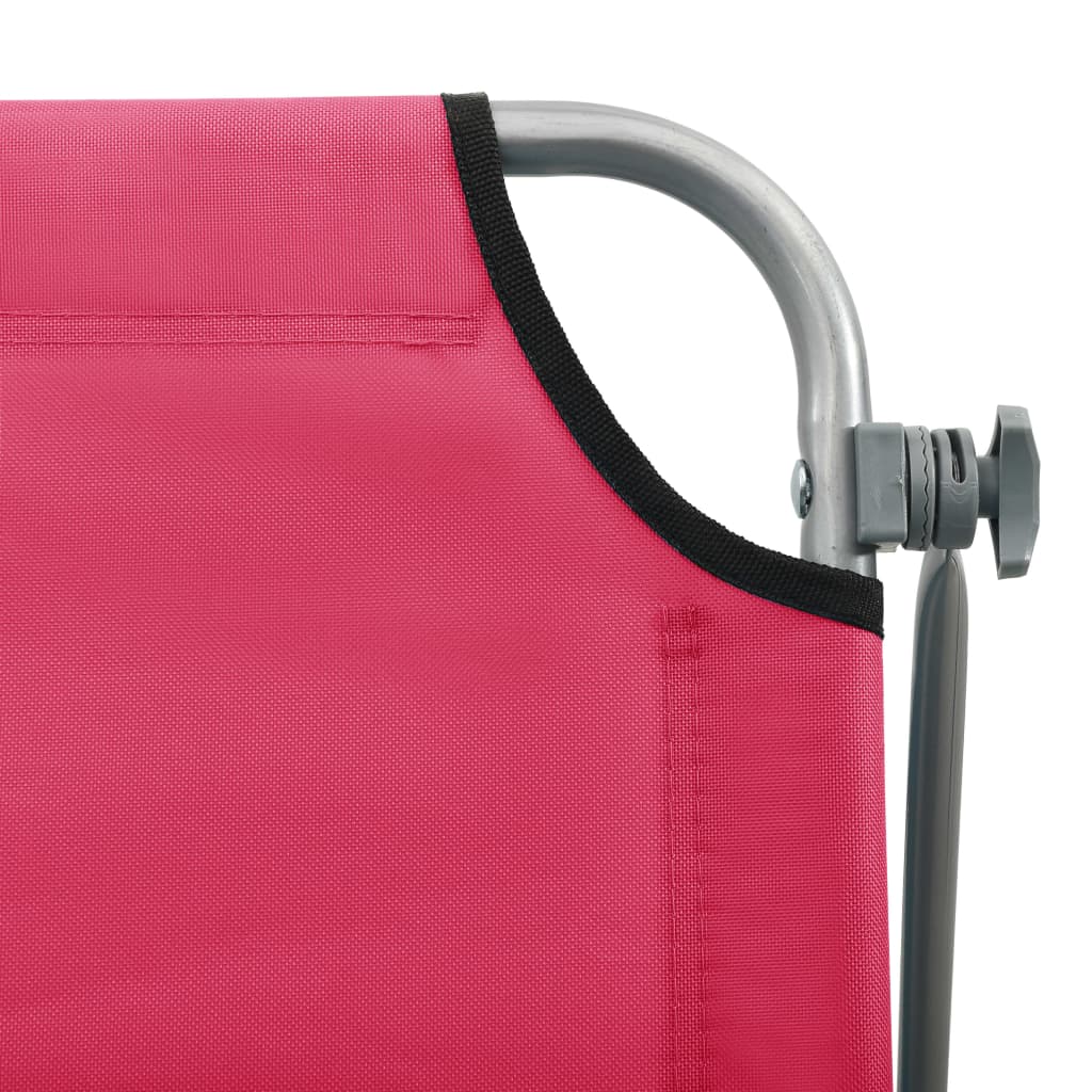 Outdoor Sunbed | Pink | Powder-coated steel and fabric | Large