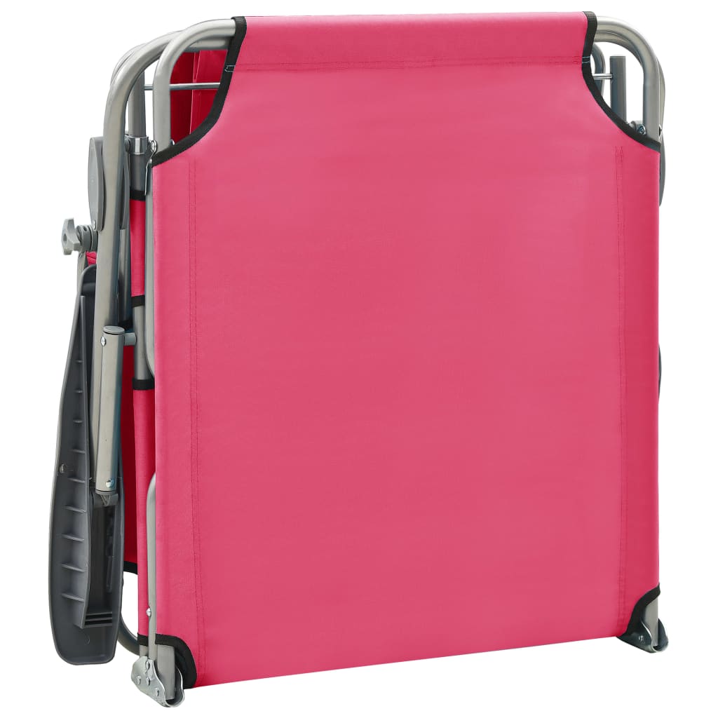 Outdoor Sunbed | Pink | Powder-coated steel and fabric | Large
