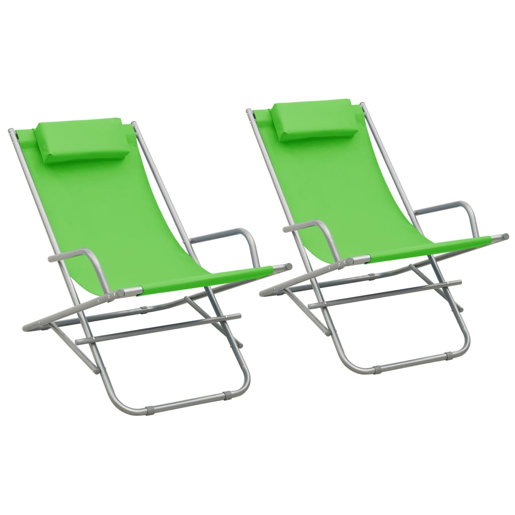 vidaXL Rocking Chairs 2 pcs Steel Green