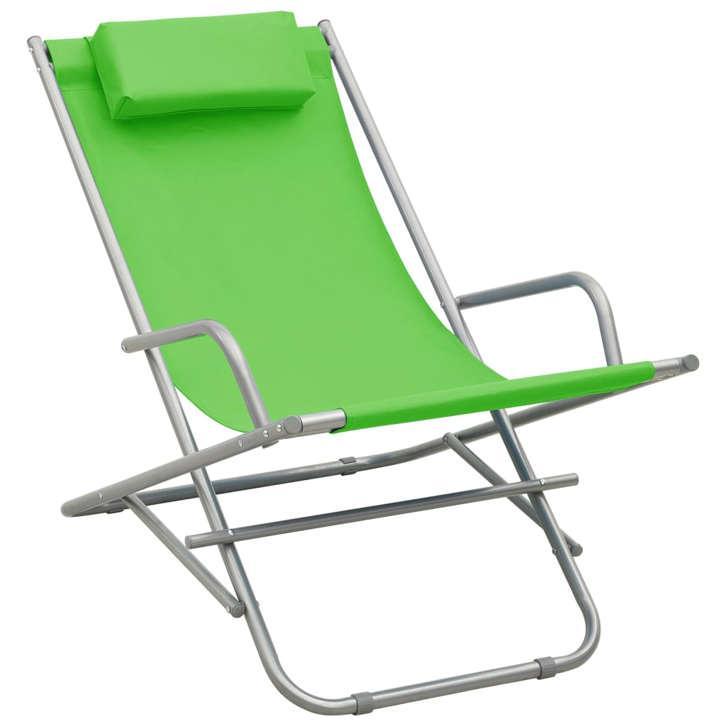 vidaXL Rocking Chairs 2 pcs Steel Green